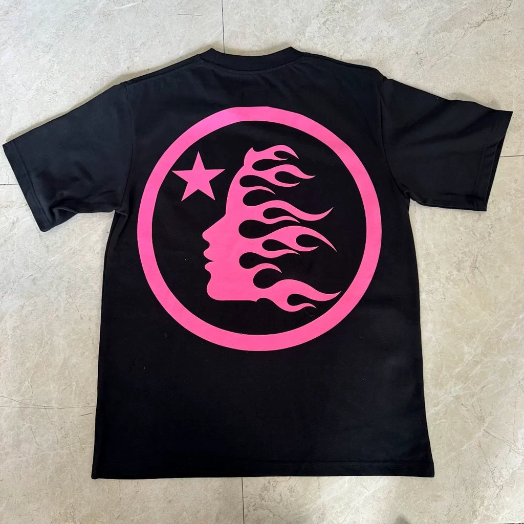 Pink Circle Portrait Print T-Shirt
