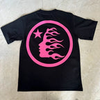 Pink Circle Portrait Print T-Shirt