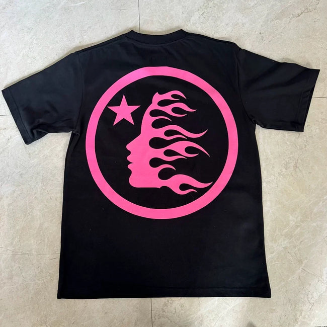 Pink Circle Portrait Print T-Shirt Main Image