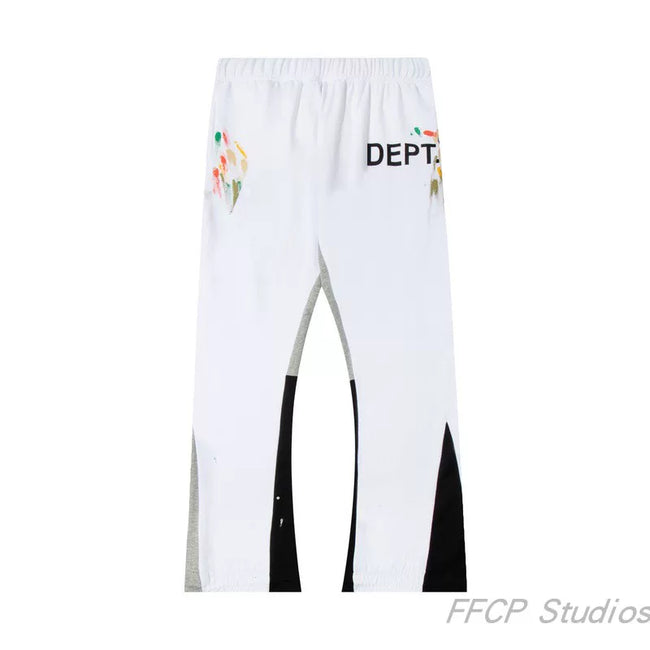 Gallery Dept. "DEPT." Paint Splatter Contrast Panel Sweatpants - White Hover Image