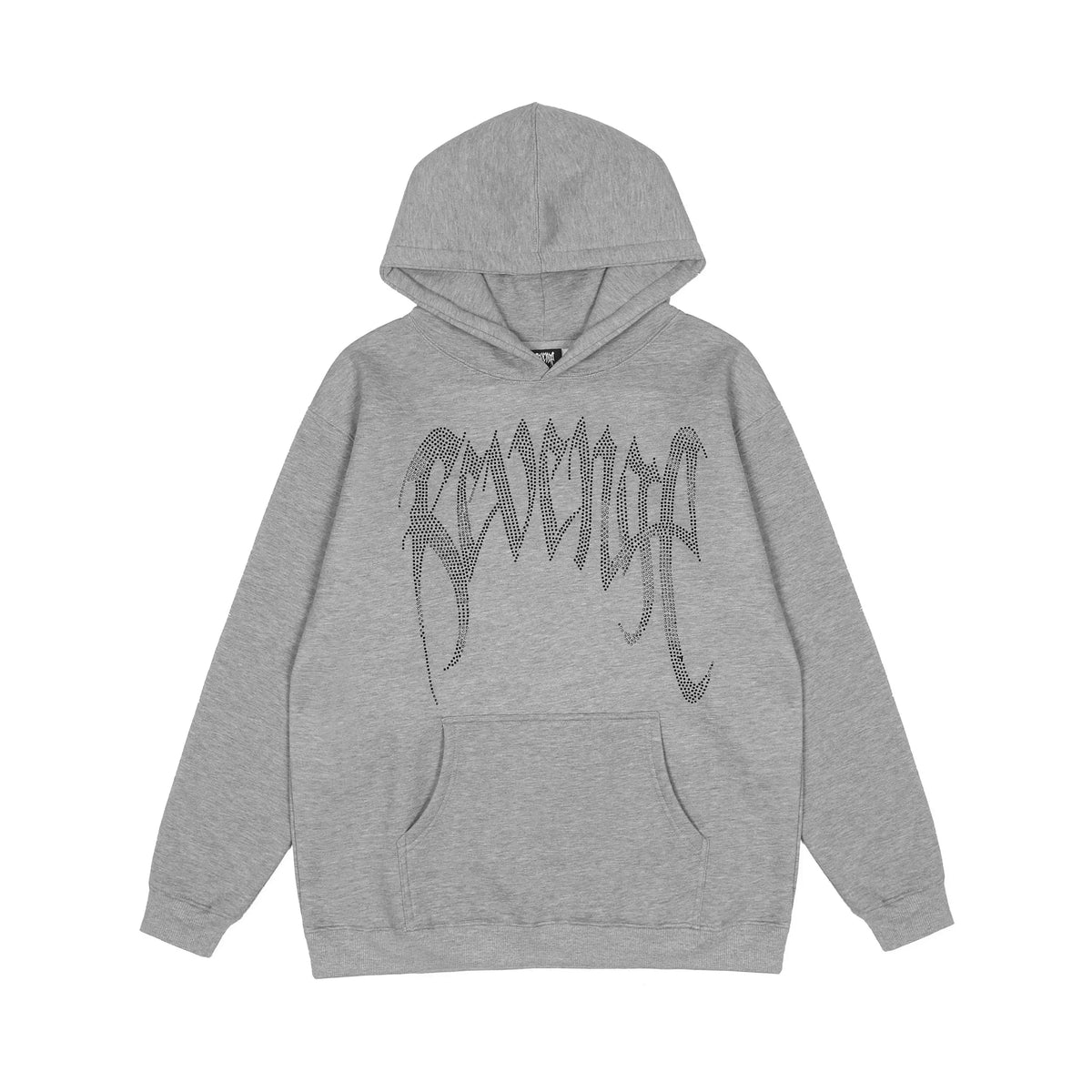 Revenge Grey Mesh Texture Arch Logo Pullover Hoodie