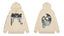 Revenge Cream Metallic Silver 3D Skull Arch Logo Pullover Hoodie