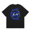 Anti Social Social Club Blue Lightning Circle Logo T-Shirt - Black