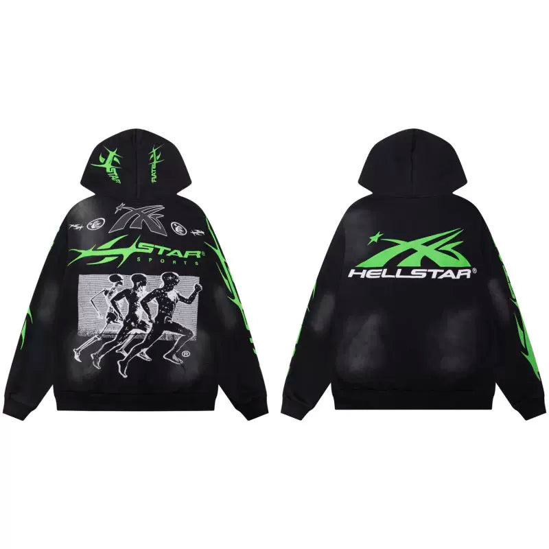 Hellstar Black Neon Green Hoodie