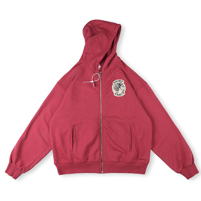 Saint Vanity Zip Work Jacket - Burgundy Hover Image