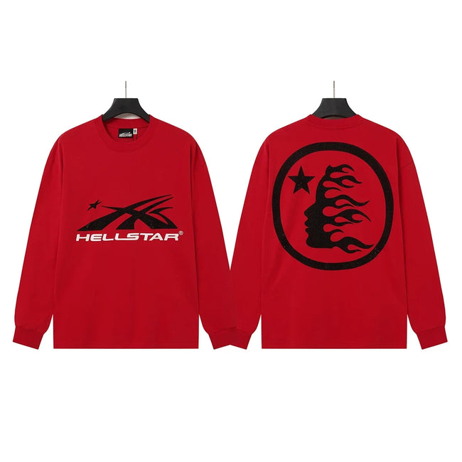 Hellstar Red Circle Flame Portrait Long Sleeve Shirt Hover Image