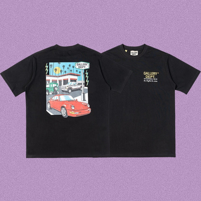 Gallery Dept. Street Scene Sports Car Short Sleeve T-Shirt - Black Hover Image
