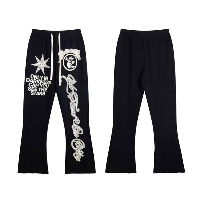 Hellstar Black Star Text Flared Sweatpants Hover Image