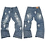 Gallery Dept. Paint Splatter & Patchwork Distressed Charcoal Denim Jeans