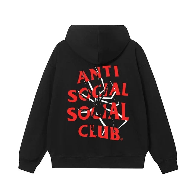 Anti Social Social Club Spider Red Logo Hoodie - Black Hover Image