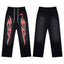 Hellstar Black Red Flame Sweatpants