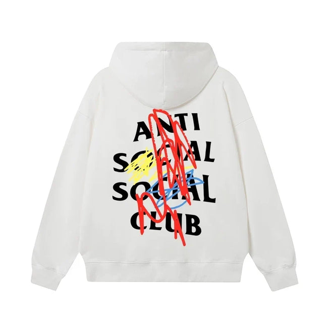 Anti Social Social Club Multi-Color Scribble Logo Hoodie - White Hover Image