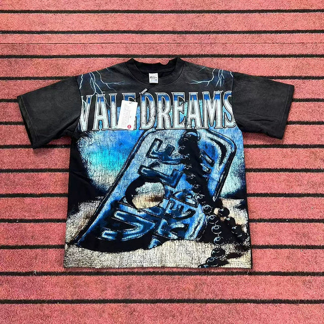 Valleydream Black Blue Abstract Car Art Vintage Graphic T-Shirt Hover Image