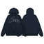 Navy Blue Graphic Zip-Up Hoodie | Premium Streetwear Hoodie with Front Script Logo