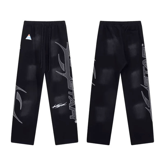 Hellstar Black Abstract Line Print Sweatpants Hover Image