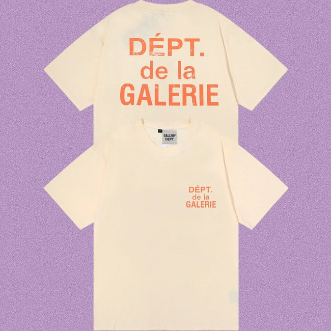 Gallery Dept. DÉPT. de la GALERIE Short Sleeve T-Shirt - Cream/Orange Hover Image