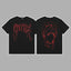 Revenge Red Outline Arch Logo & Skull Graphic Short Sleeve T-Shirt
