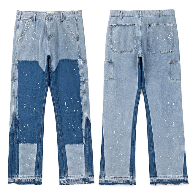 Gallery Dept. Paint Splatter Contrast Patchwork Denim Jeans Hover Image