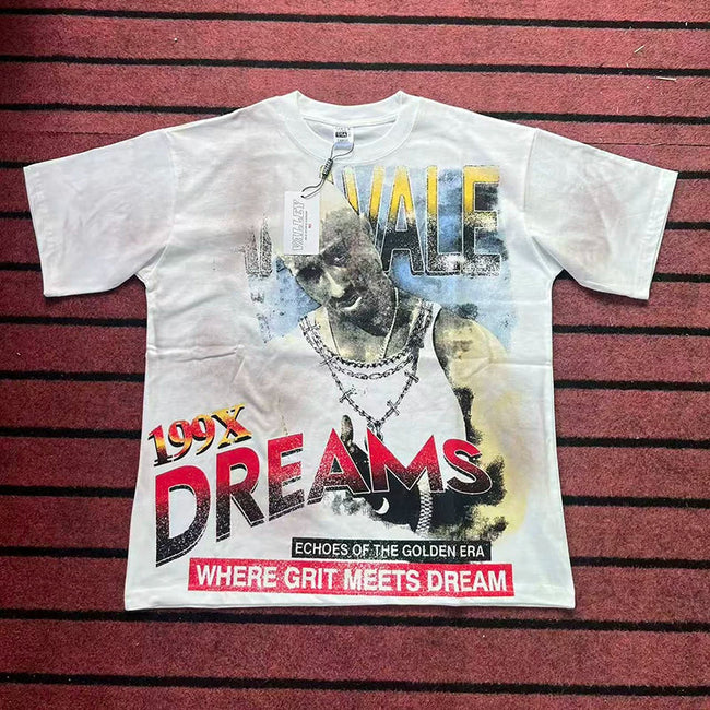 Valleydream White 199X Portrait Retro Letter Vintage Graphic T-Shirt Hover Image