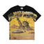 VALEFOREVER Black Desert Statue of Liberty UFO Retro Graphic Short Sleeve T-Shirt