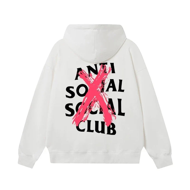 Anti Social Social Club Red X-Cross Logo Hoodie - White Hover Image