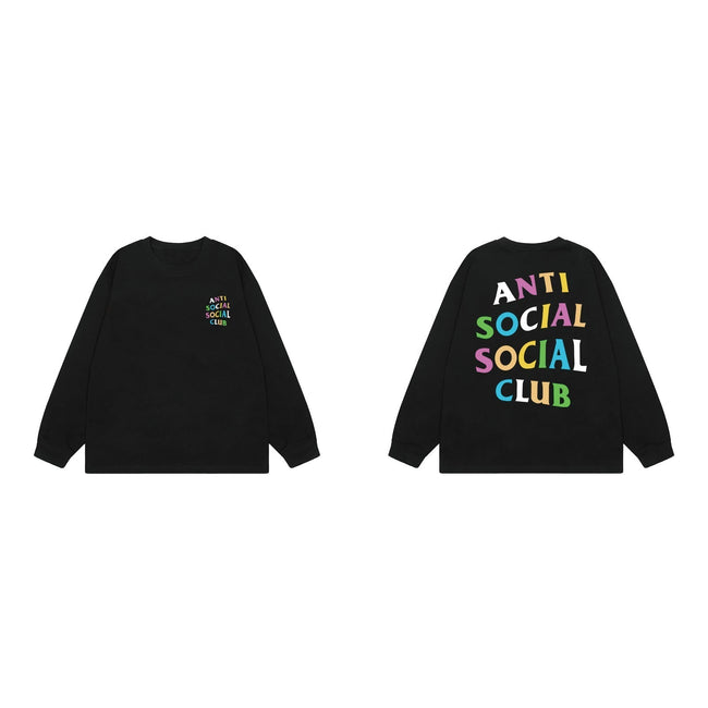 Anti Social Social Club Multi-Color Logo Long Sleeve T-Shirt - Black Hover Image