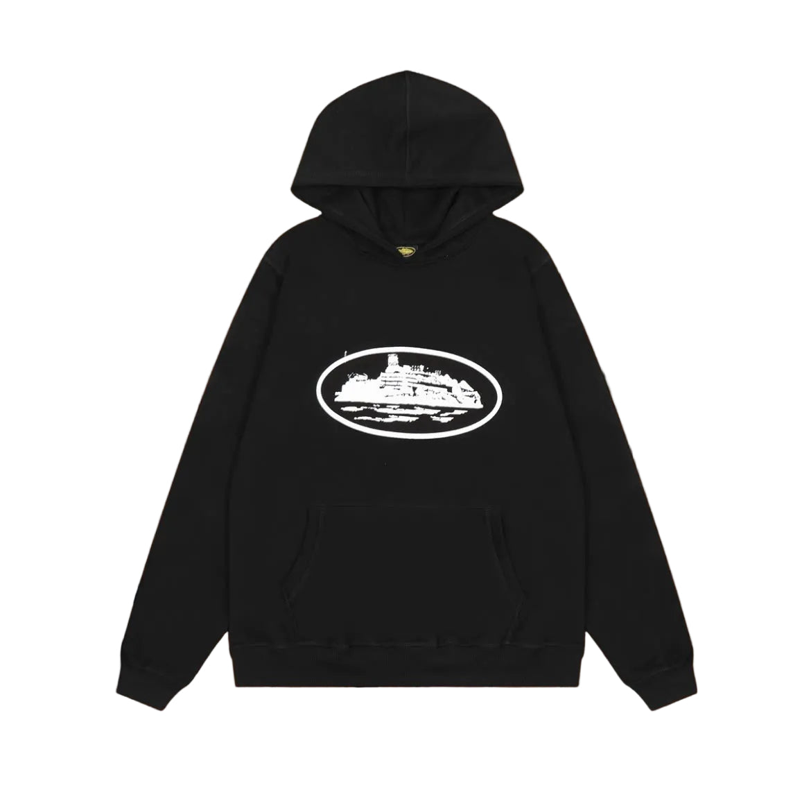 Black Vintage Graphic Hoodie – Oversized Streetwear Pullover Sweatshirt