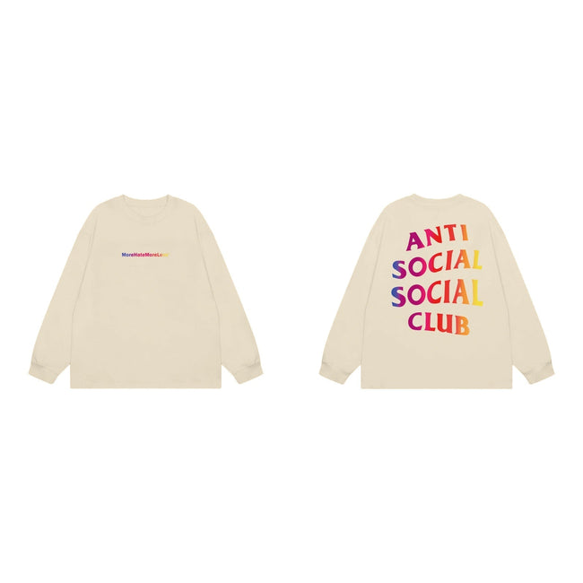 Anti Social Social Club Gradient Logo Long Sleeve T-Shirt - Cream Hover Image