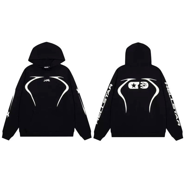 Hellstar Black Line Graphic Hoodie Main Image