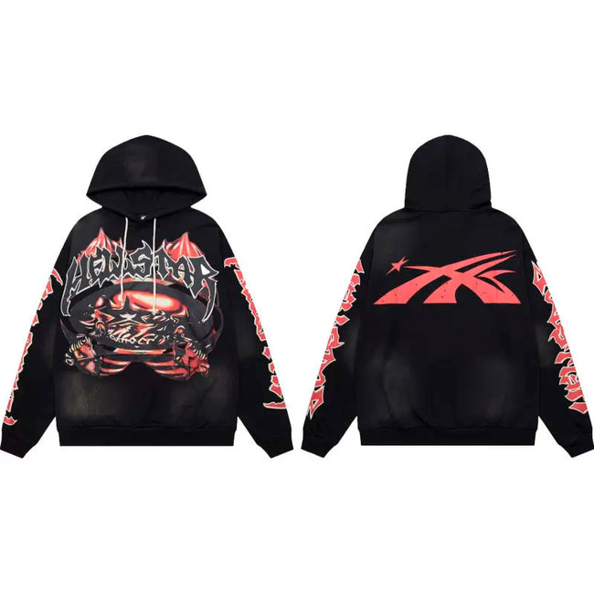 Hellstar Black Red Two Tone Hoodie Hover Image