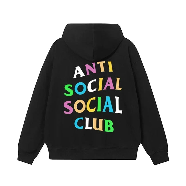 Anti Social Social Club Multi-Color Letters Logo Hoodie - Black Hover Image