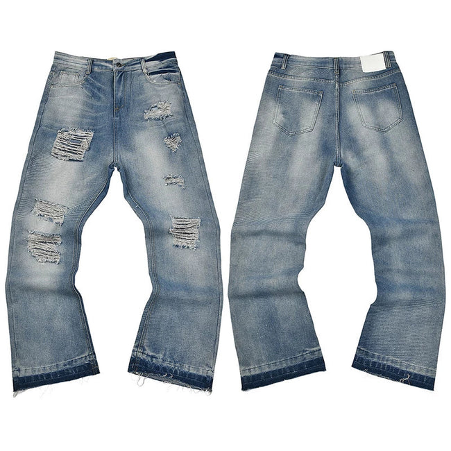 Gallery Dept. Spray Stripe Light Wash Denim Jeans Hover Image