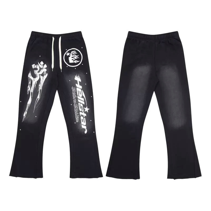 Hellstar Black Flare Print Sweatpants