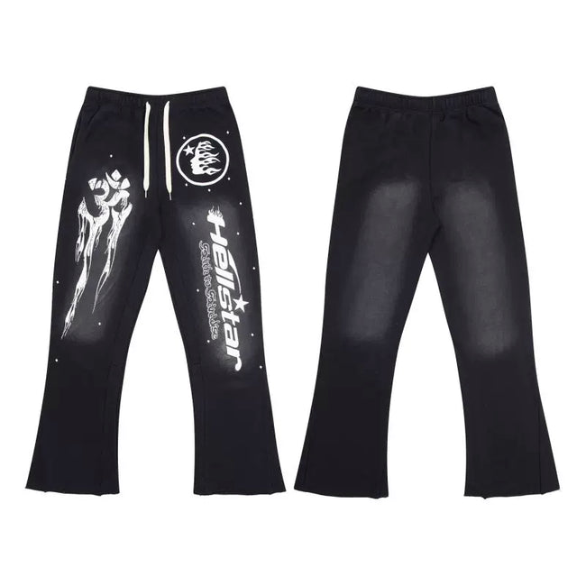Hellstar Black Flare Print Sweatpants Hover Image