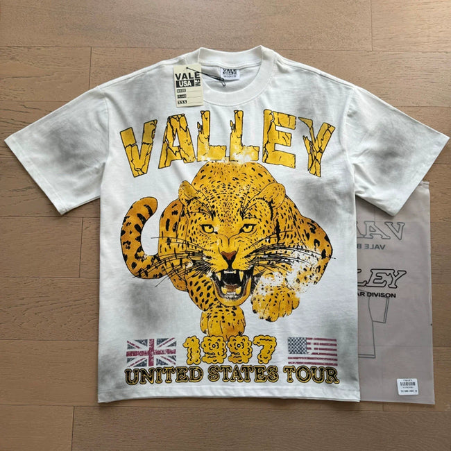 VALEFOREVER White Leopard Head 1997 US Tour Vintage Graphic Short Sleeve T-Shirt Hover Image