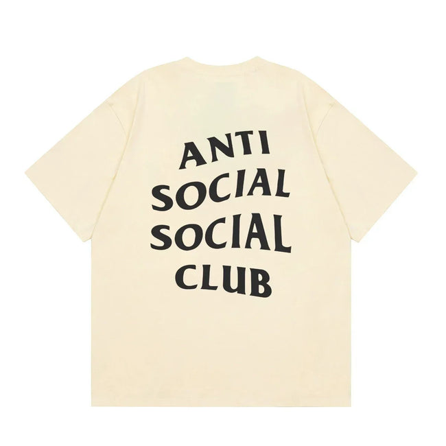 Anti Social Social Club Classic Logo T-Shirt - Cream/Black Hover Image