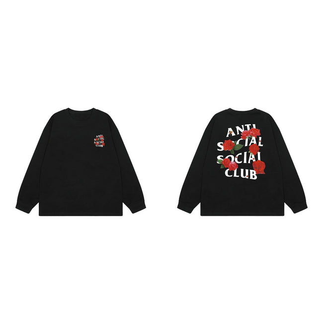 Anti Social Social Club Rose Logo Long Sleeve T-Shirt - Black Hover Image