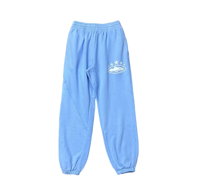 Sky Blue Vintage Star Graphic Sweatpants – Oversized Streetwear Joggers Hover Image