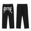 Revenge Gothic Logo Print Black Denim Jeans