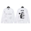 Hellstar White Starry Distressed Flame Portrait Long Sleeve Shirt