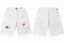 Gallery Dept. Raw-Edge Distressed Paint Splatter Denim Shorts - White