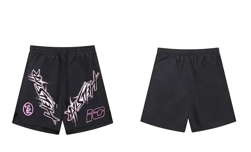 Hellstar Black Pink Print Shorts