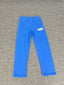 Electric Blue Straight-Leg Sweatpants | Minimalist Streetwear Casual Pants with Logo Detail