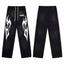 Hellstar Black Wide Leg Flame Sweatpants