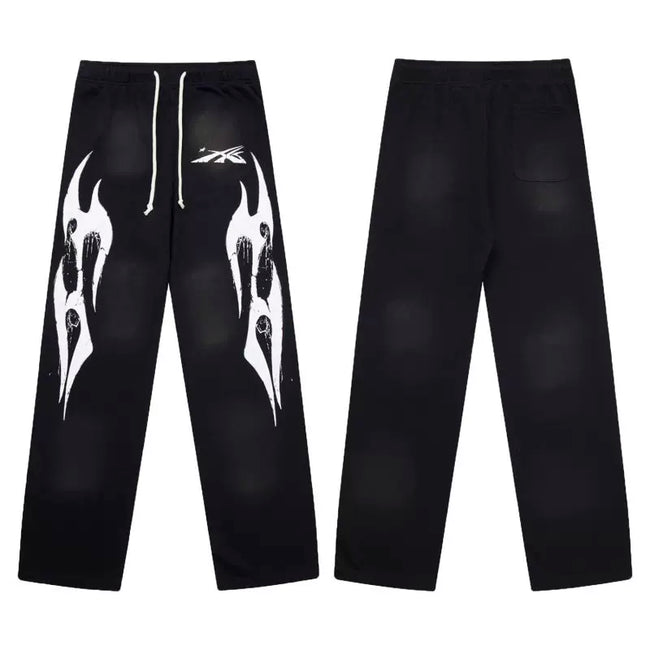 Hellstar Black Wide Leg Flame Sweatpants Hover Image