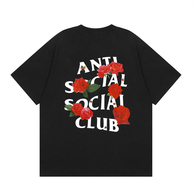 Anti Social Social Club Rose White Logo T-Shirt - Black Hover Image