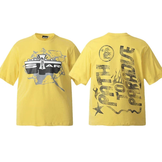 Hellstar Yellow Car Graphic Tee Hover Image