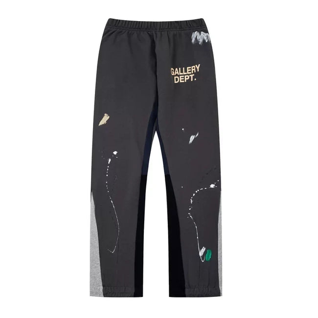 Gallery Dept. Paint Splatter Contrast Panel Sweatpants - Charcoal Black Hover Image