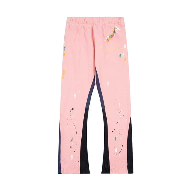 Gallery Dept. x Lanvin Paint Splatter Contrast Panel Sweatpants - Pink Hover Image