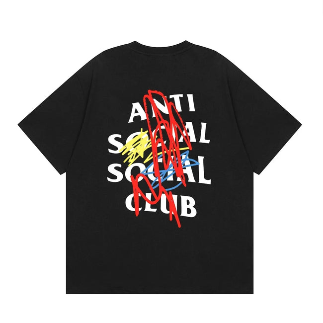 Anti Social Social Club Multi-Color Scribble Logo T-Shirt - Black Hover Image